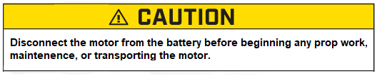 Caution disconnect the motor from the battery