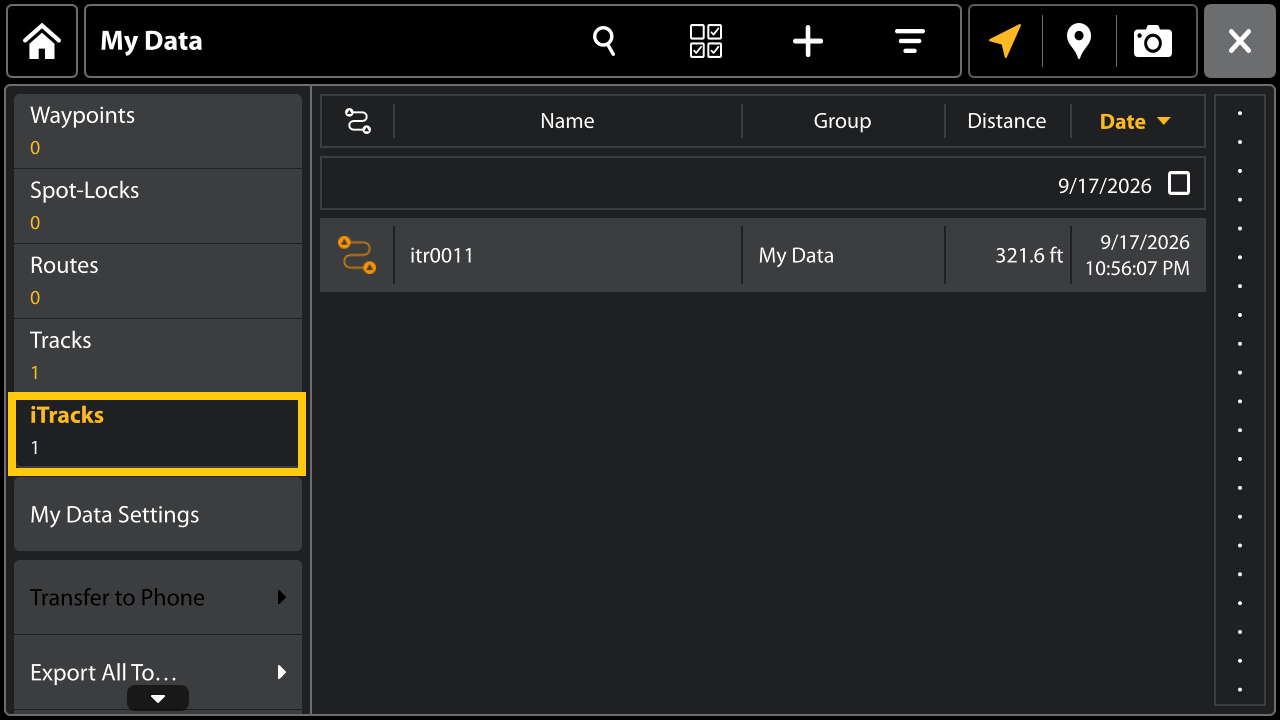 Unified 7 selecting i-Track menu.png